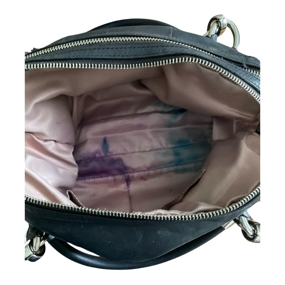 Coach Kristen Black Leather Satchel Shoulder Bag | Silver Hardware | Classic Des - Picture 10 of 11